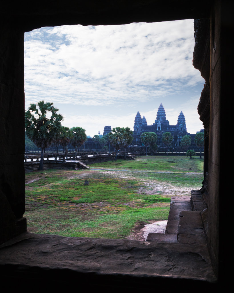 View of central Angkor Wat from the library