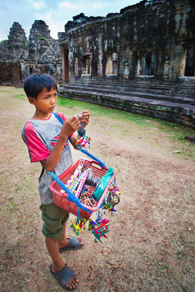 Selling trinkets at Banteay Kdei