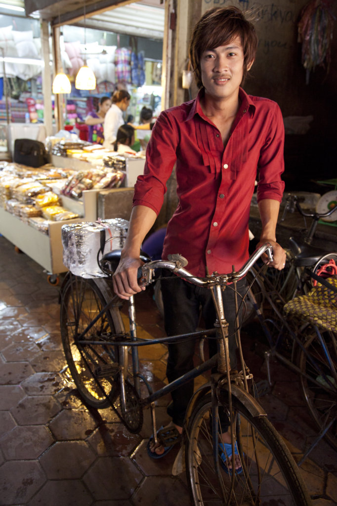 Ice delivery bike, Old Market, Siem Reap